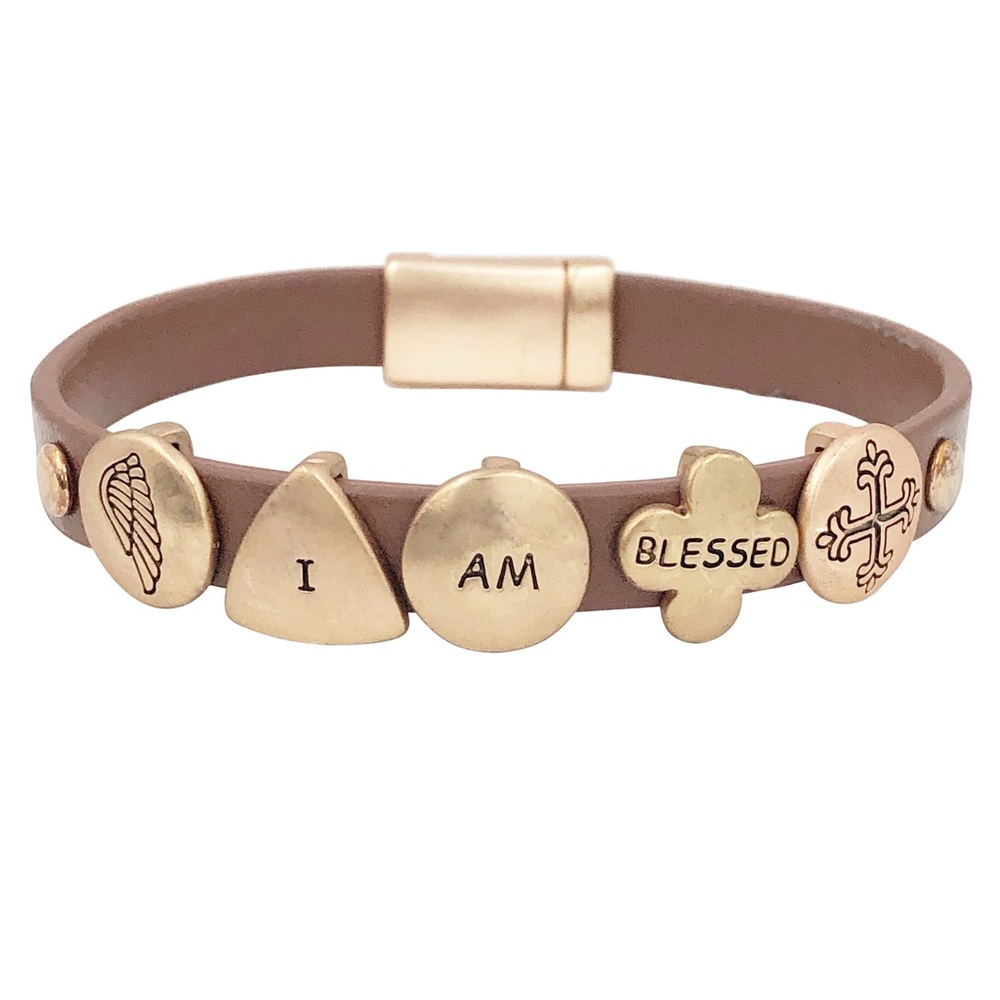 I AM BLESSED Worded Inspirational Magnetic Bracelet